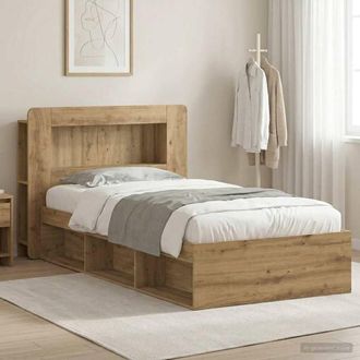 Berkfield Home Bed Frame with Storage Artisan Oak 100 x 200 cm Engineered Wood in Brown