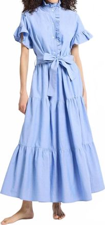 Mille Victoria Dress In Blue Oxford