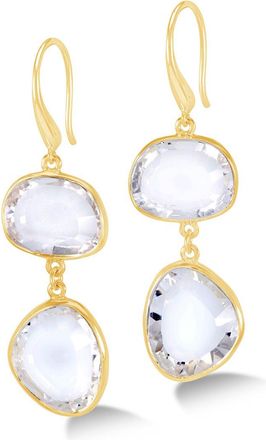 Dower & Hall Rock Crystal Pebble Drop Earrings