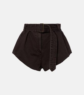 Magda Butrym Belted cotton canvas shorts