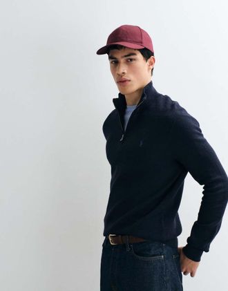 Polo Ralph Lauren Maglione vestibilit&agrave; classica blu navy con zip corta