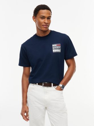 Tommy Hilfiger Mens Tommy Jeans Relaxed Outdoor Logo T-Shirt - Dark Blue - XXL