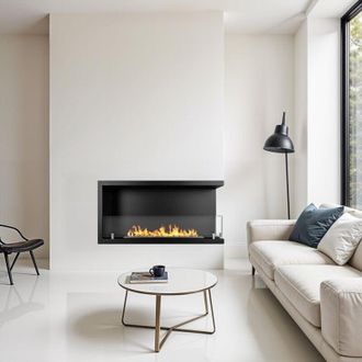 Dmora Chimenea De Bioetanol Macomer, Capacidad 1.5 Lt, Calienta 30 M2, Potencia (kw) 3, 90x22x45h Cm Negro