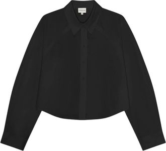 Birgitte Herskind Cropped Poplin Shirt - Dames - Overhemden - Zwart - S - Katoen - Overhemden