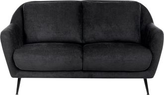 Beliani Sof&aacute; de 2 plazas 2 personas de tejido negro