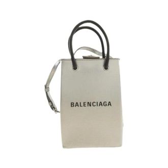 Balenciaga Pre-owned Mini Bags, male, Gray, Size: ONE SIZE Pre-owned Shopping Phone Holder Calf Shoulder Bag