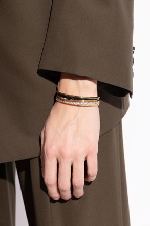 Ferragamo Bracelet With Shimmering Crystals, Womens, Gold