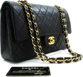 Chanel Classic Bowler Quilted Caviar Black Leather Handbag (Pre-Owned)