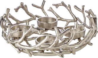 Edzard Hochwertiger Design Adventskranz Porus &oslash; 30 cm - Silber