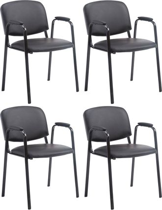 Clp Clp - Set De 4 Sillas Confidente Ken Pro En Polipiel Negro