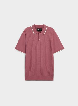 Le 31 Mens Wide-rib knit polo