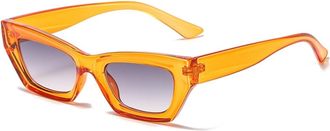 Generic Mens Outdoor Sunglasses Vacation Commuter Small Frame Sun Glasses(Orange)
