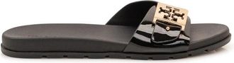 Tory Burch Mellow Buckle Slide - Dames - Sandalen - Zwart - 41 EU - Schoenen