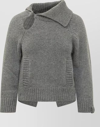 Victoria Beckham asymmetric ribbed wool sweater