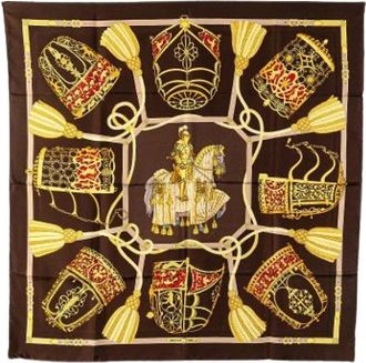 Hermès Pre-owned Scarves, female, Brown, Size: ONE SIZE Pre-owned Silk Scarf