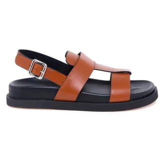 Guglielmo Rotta Low Leather Sandal - female - Guglielmo Rotta - Flat Sandals - Brown - 3 UK - Shoes