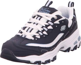 Skechers Girls Skechers Dlites Biggest Fan 11930-nvw Low Top Sneakers, Blue Navy Trubuck White Mesh Carolina Blue Trim Nvw, 3 UK