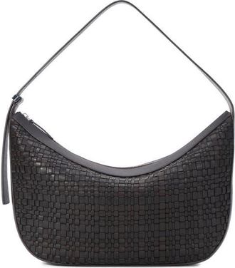 Staud Large Demy Woven Leather Hobo Bag in Espresso Woven at Nordstrom