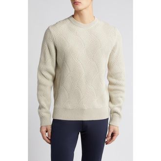 HUGO BOSS Mezzo Wool & Cashmere Crewneck Sweater in Light Beige at Nordstrom, Size Medium