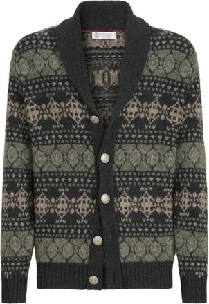 Brunello Cucinelli Sjaalkraag Fair Isle Vest - Heren - Vesten - Veelkleurig - L - Kasjmier - Truien & Vesten