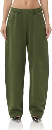 AFRM Ryan Cotton Barrel Sweatpants in Dark Forest at Nordstrom, Size X-Large