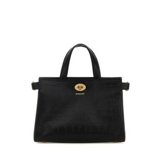 Burberry Black Leather Mini Cotswolds Handbag Borse A Mano
