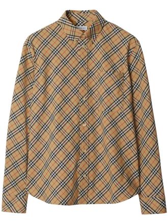 Burberry checked cotton shirt - men - Cotton - XXXL - Brown