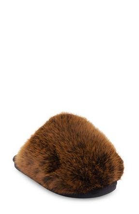 Steve Madden Poof Faux Fur Slipper in Brown at Nordstrom Rack, Size 9