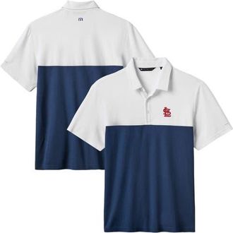 Travis Mathew Mens TravisMathew White/Navy St. Louis Cardinals Home Run Leader Tri-Blend Polo at Nordstrom, Size Medium