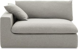Castlery Grey Left Wide Chaise | Dawson by Castlery, Grey, Feather-Filled Cushions, Cloud-Like Lounge Experience