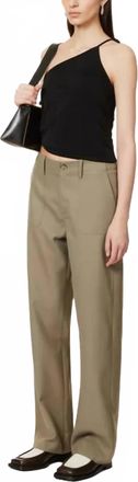 Musier Paris Judith High-Rise Regular-Fit Woven Pants In Khaki