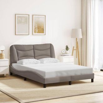 vidaXL Cama Sin Colch&oacute;n Tela Gris Taupe 140x190 Cm Vidaxl
