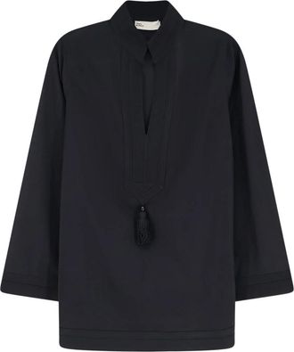 Tory Burch Shirts Zwart - Dames - Blouses - Zwart - S - Katoen - Overhemden