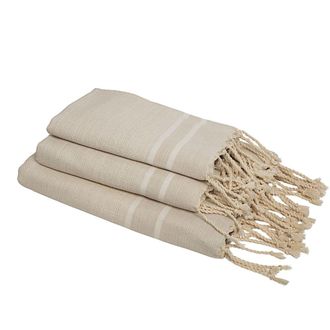 Febronie Fouta set de ba&ntilde;o (1+2) algod&oacute;n 100x200 beige lino