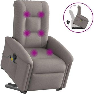 vidaXL Vidaxl - Sill&oacute;n Reclinable De Masaje Elevable Tela Gris Taup&eacute;