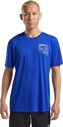 Jack Wolfskin T-Shirt JACK WOLFSKIN VONNAN GRAPHIC T M, Herren, Gr. XL (54/56), blau (explore, vibrantblau), Obermaterial: 100% Polyester, Shirts T-Shirt