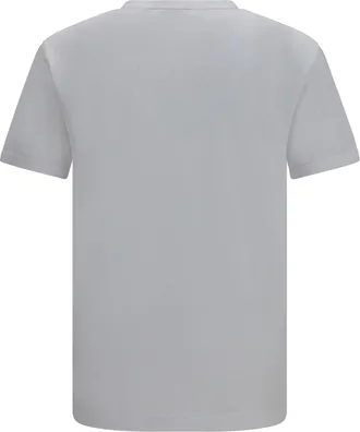Dolce & Gabbana Mens Cotton T-Shirt With Logo Plaque Bianco Ottico T-Shirts And Polos