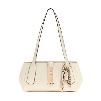 Guess Brooke Charm Shoulder Bag - female - Guess - Shoulder Bags - White - ONE SIZE - Bags