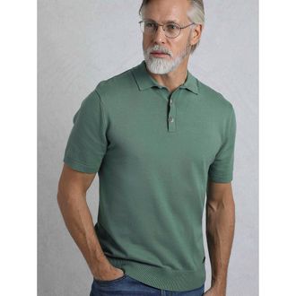 Weird Fish Quentin Short Sleeve Knitted Polo in Ivy at Nordstrom, Size Xxx-Large