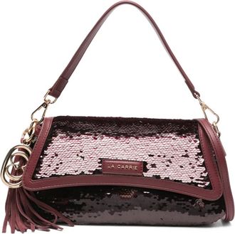 La Carrie Night sequin tassel clutch bag - women - Polyurethane/Sequin - One Size - Red