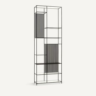 AM.PM Boekenrek in metaal en glas, Rectiligne