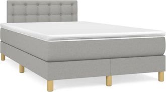 vidaXL Cama Box Spring Con Colch&oacute;n Tela Gris Claro 120x190 Cm Vidaxl