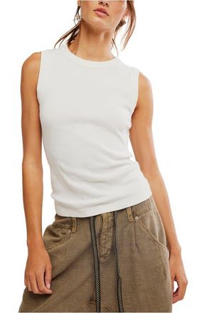 Free People Murphy Cotton Tank in Whisper White at Nordstrom, Size X-Small