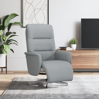 vidaXL Sill&oacute;n Reclinable Con Reposapi&eacute;s Tela Gris Claro Vidaxl