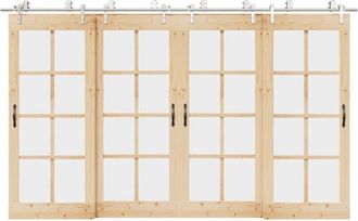vidaXL Vidaxl - Kit De Herrajes Para Puerta Corredera 366 Cm Acero Plateado