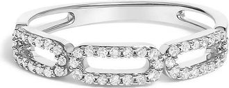 House of Brilliance 14K White Gold 1/4 Cttw Diamond Paper Clip Ring