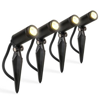 QAZQA Moderno Set De 4 Focos De Jard&iacute;n Negros Con Led Ip68 - Garly Aluminio /pl&aacute;stico Cil&iacute;ndra Incluye Led Max. 4 X 12 Watt - Qazqa