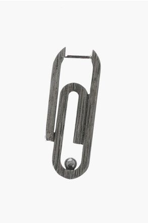 Off-white Single Paperclip-Shaped Brass Earring size One Size