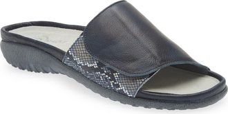 Naot Ipo Slide Sandal in Soft Ink Leather/Navy Python at Nordstrom Rack, Size 10Us / 41Eu