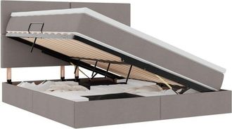vidaXL Storage Bed with Mattress Taupe 160 x 200 cm Polyester vidaXL